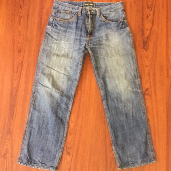 JEEP Blue Stonewash Denim Straight Leg Jeans 35 - Picture 1 of 8